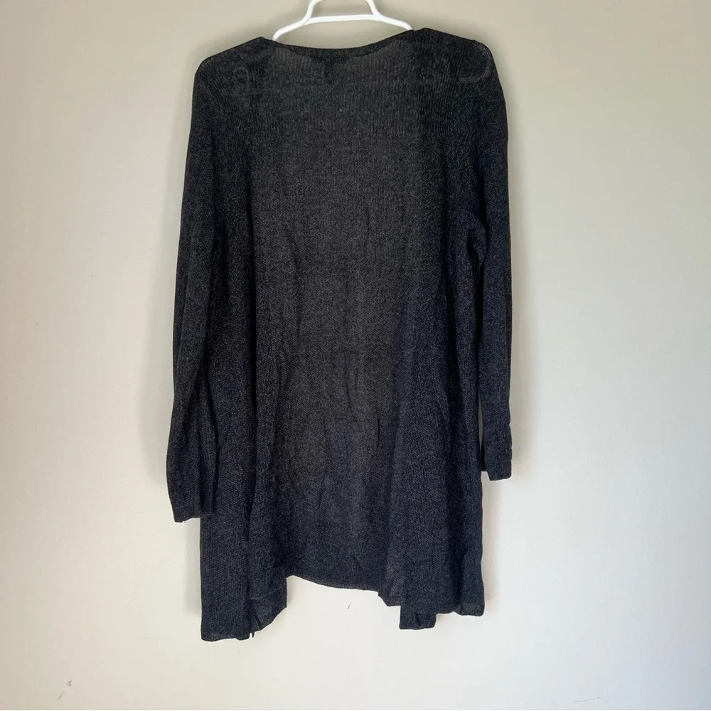 Eileen Fisher Women’s Dark Gray Open Front Long Cardigan Size XL - Picture 6 of 6